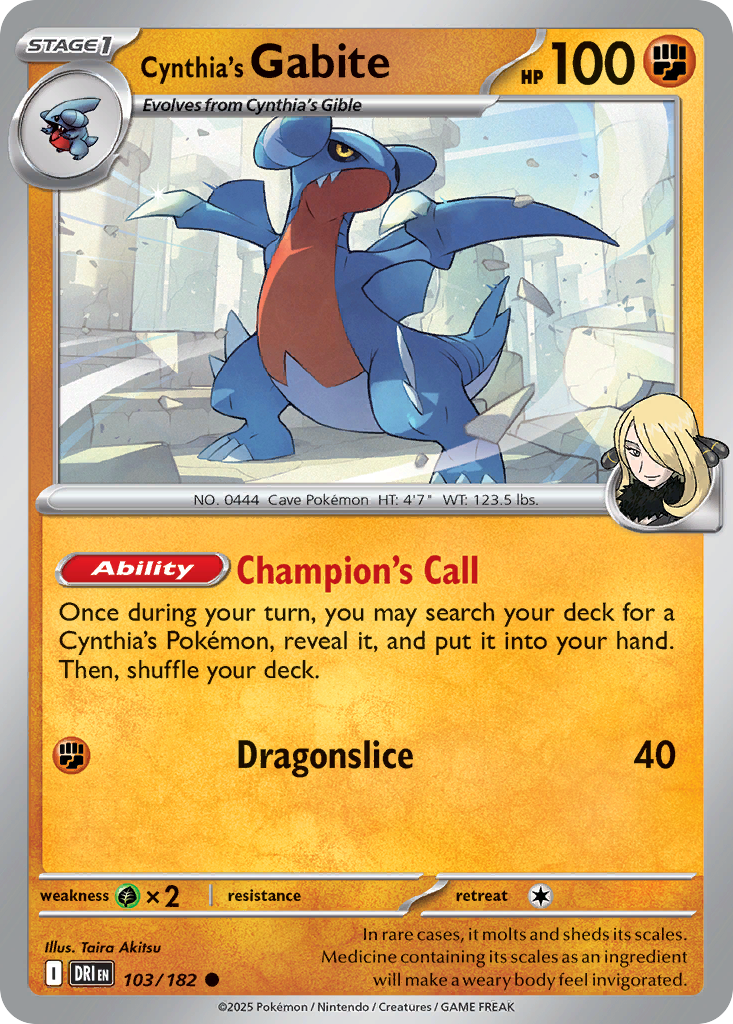 Cynthia’s Gabite 103/182 - Reverse Holo