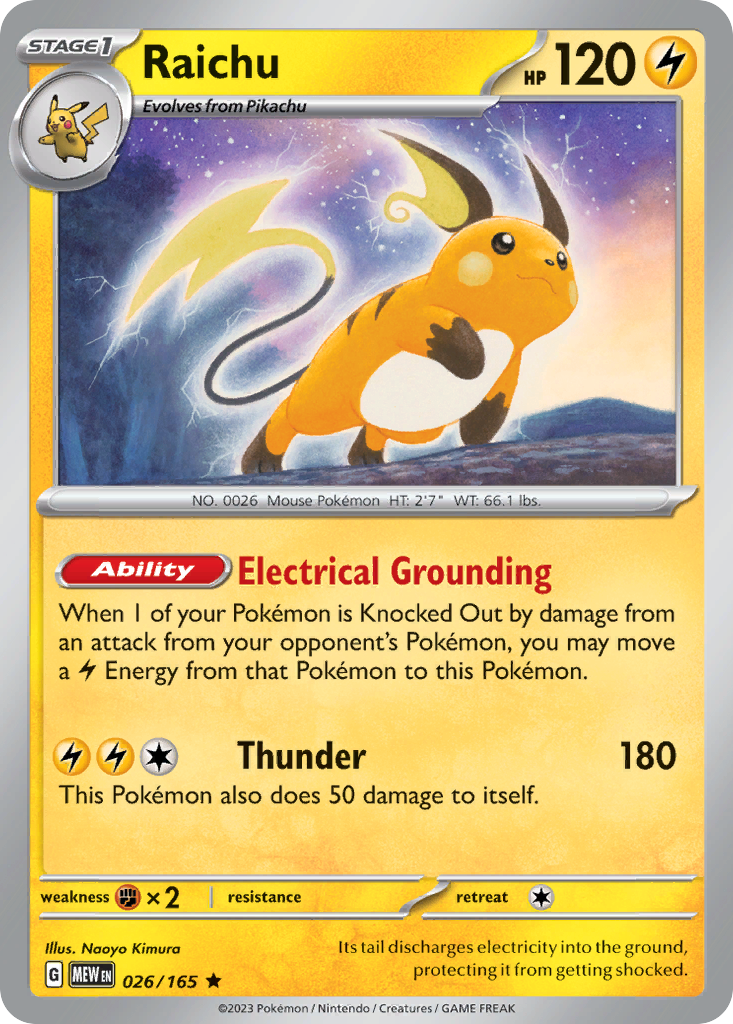 Raichu 026/165 - Reverse Holo
