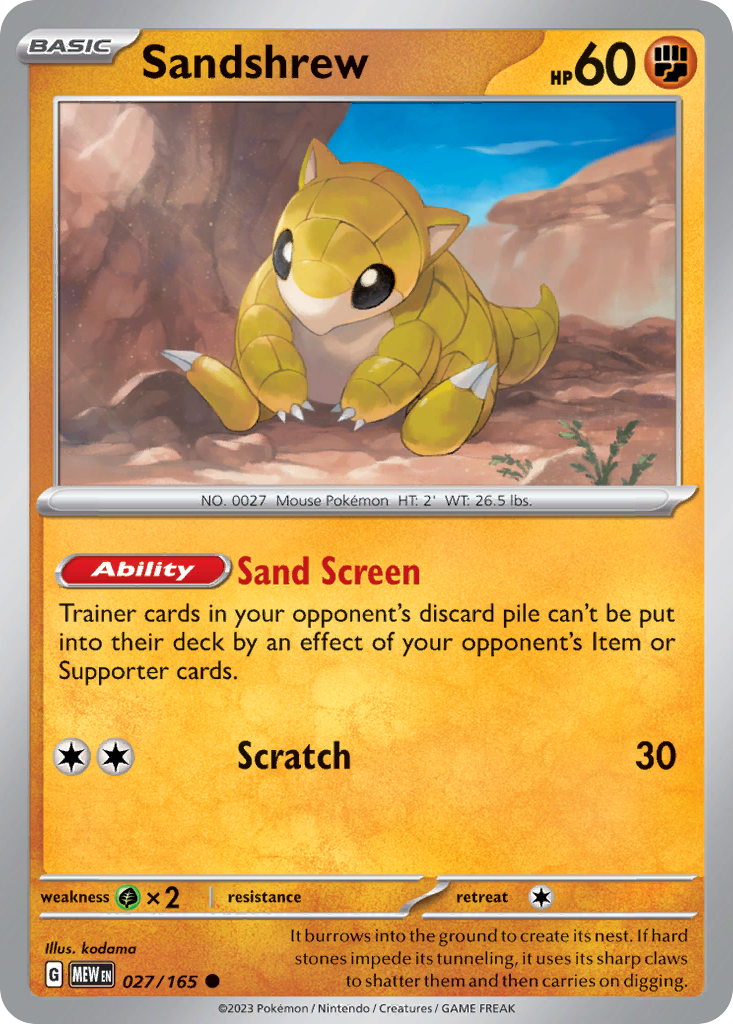 Sandshrew 027/165 - Reverse Holo