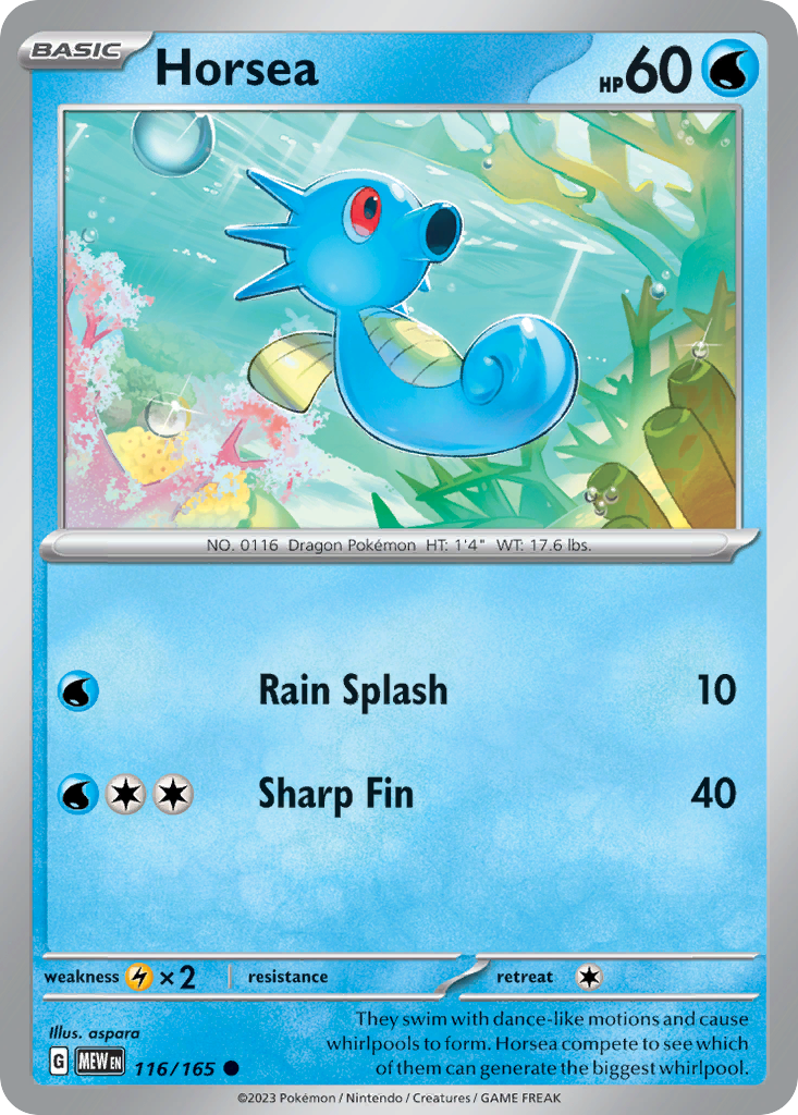 Horsea 116/165 - Reverse Holo