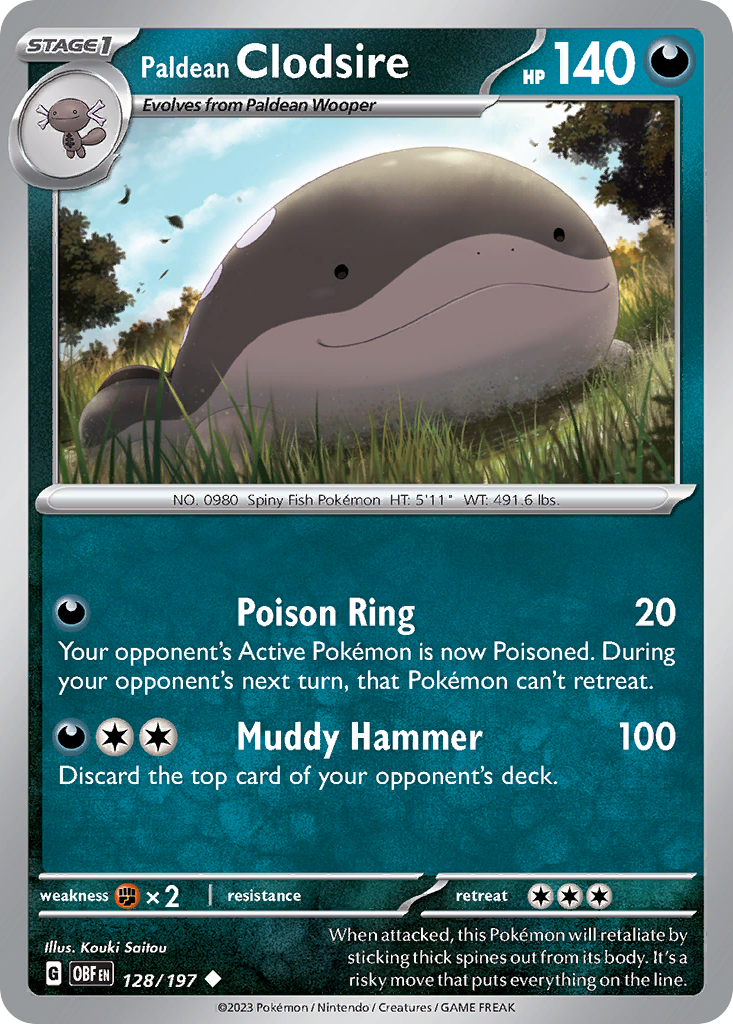 Paldean Clodsire 128/197 - Reverse Holo