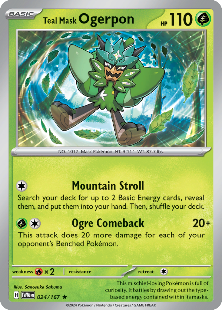 Teal Mask Ogerpon 024/167 - Reverse Holo