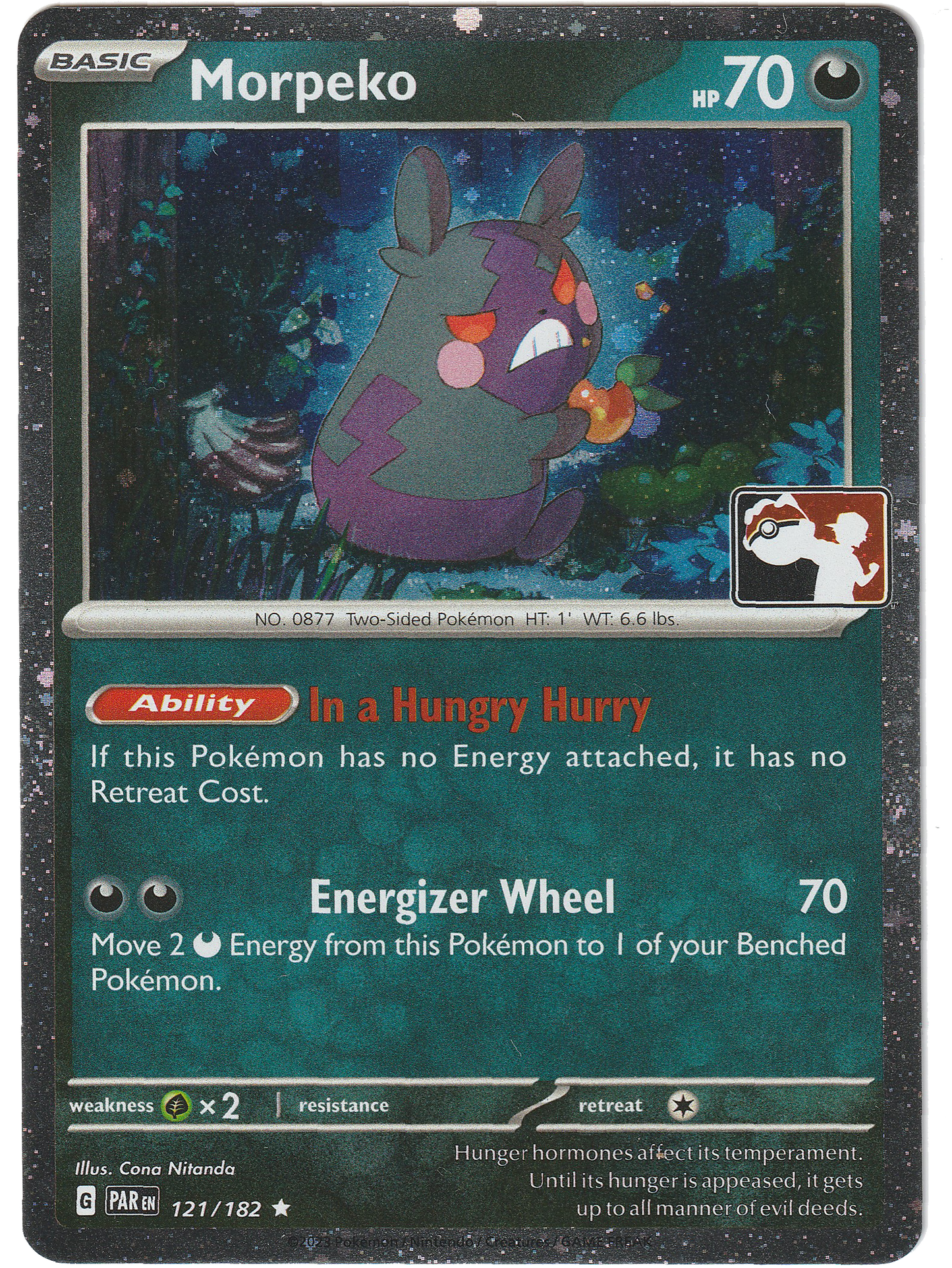 Morpeko 121/182 - Cosmic Holo Foil - Stamped