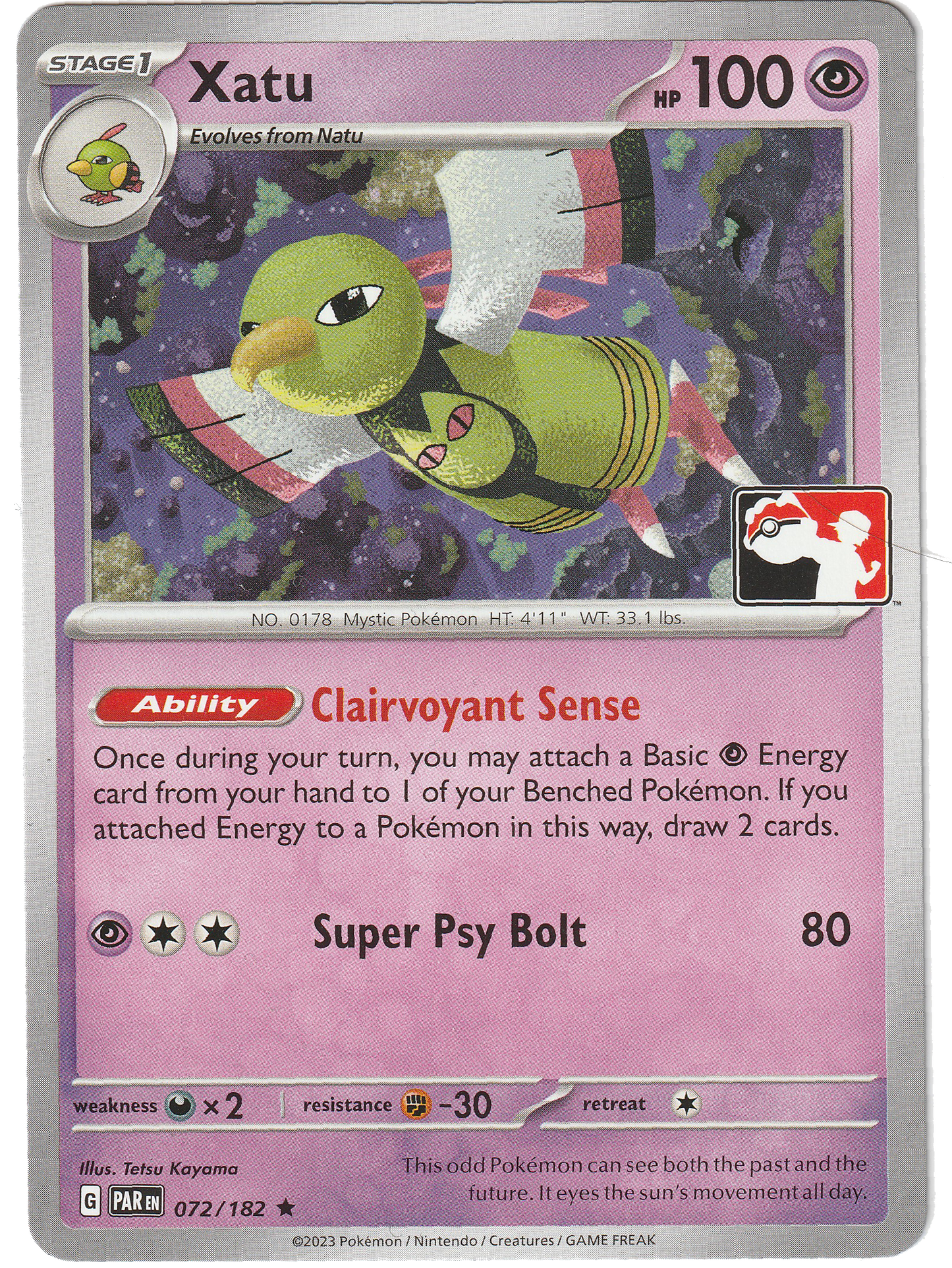 Xatu 072/182 - Non Holo - Stamped