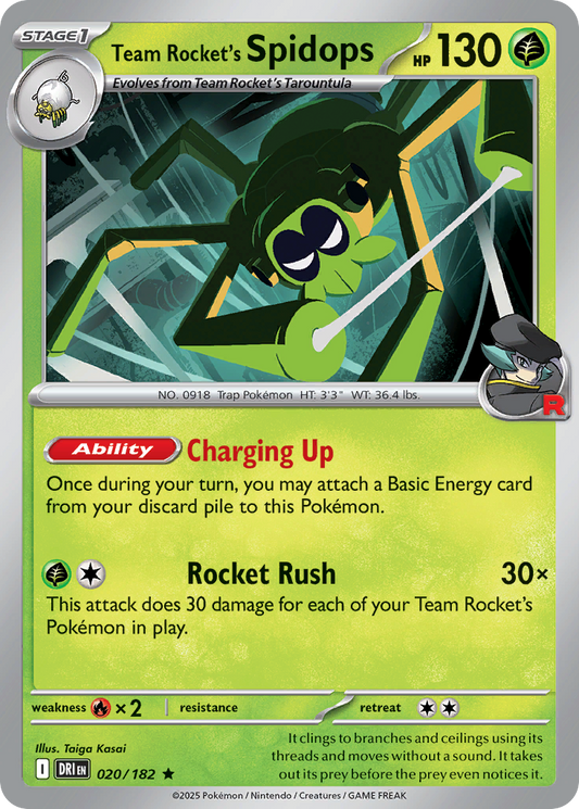 Team Rocket’s Spidops 020/182 - Reverse Holo