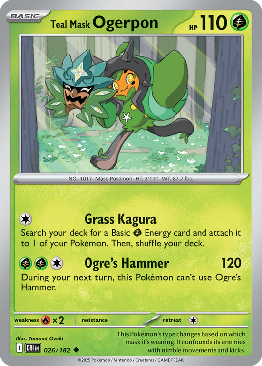 Teal Mask Ogerpon 026/182 - Reverse Holo