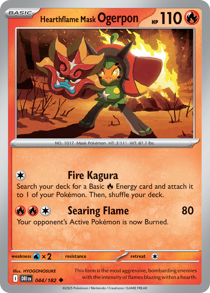Hearthflame Mask Ogerpon 044/182 - Reverse Holo