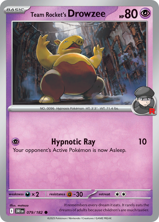 Team Rocket’s Drowzee 079/182 - Reverse Holo
