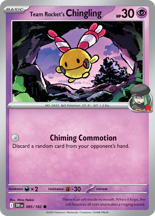 Team Rocket’s Chingling 085/182 - Reverse Holo