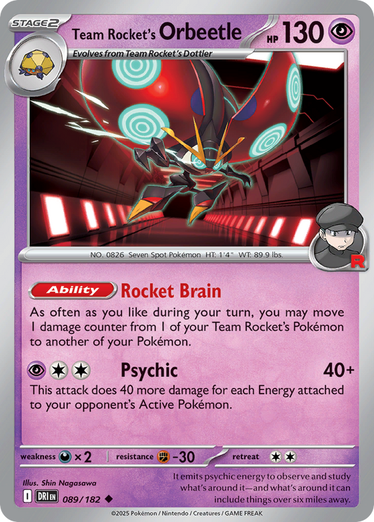 Team Rocket’s Orbeetle 089/182 - Reverse Holo
