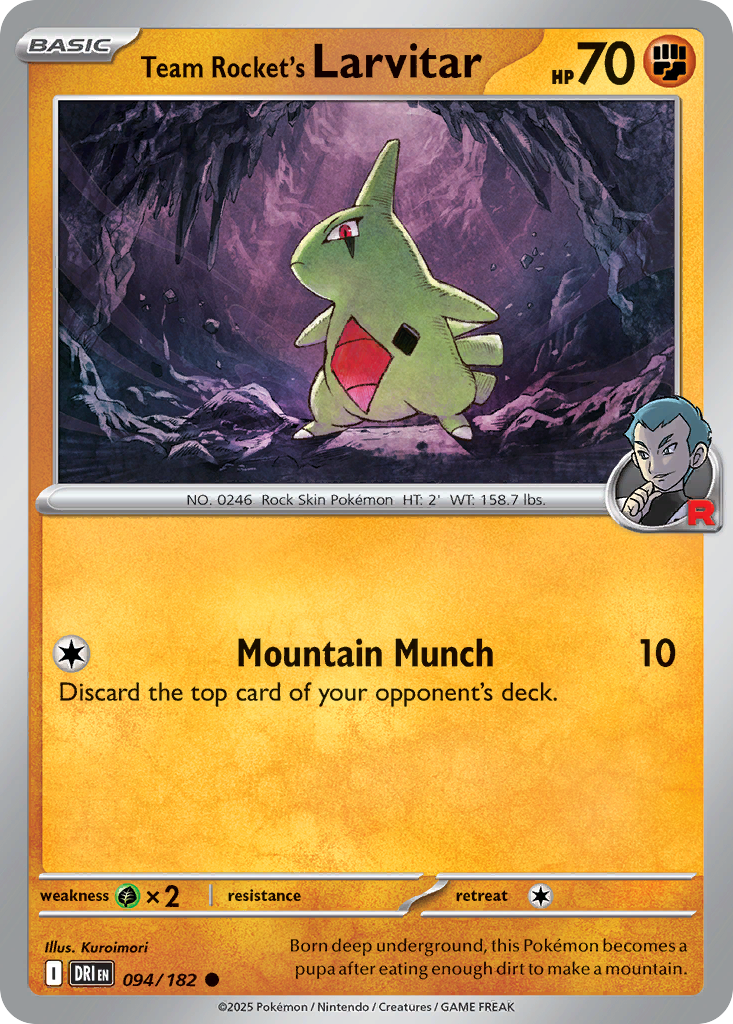 Team Rocket’s Larvitar 094/182 - Reverse Holo