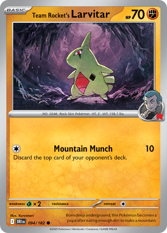 Team Rocket’s Larvitar 094/182 - Reverse Holo