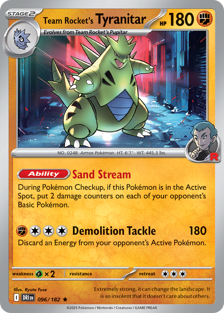 Team Rocket’s Tyranitar 096/182 - Reverse Holo