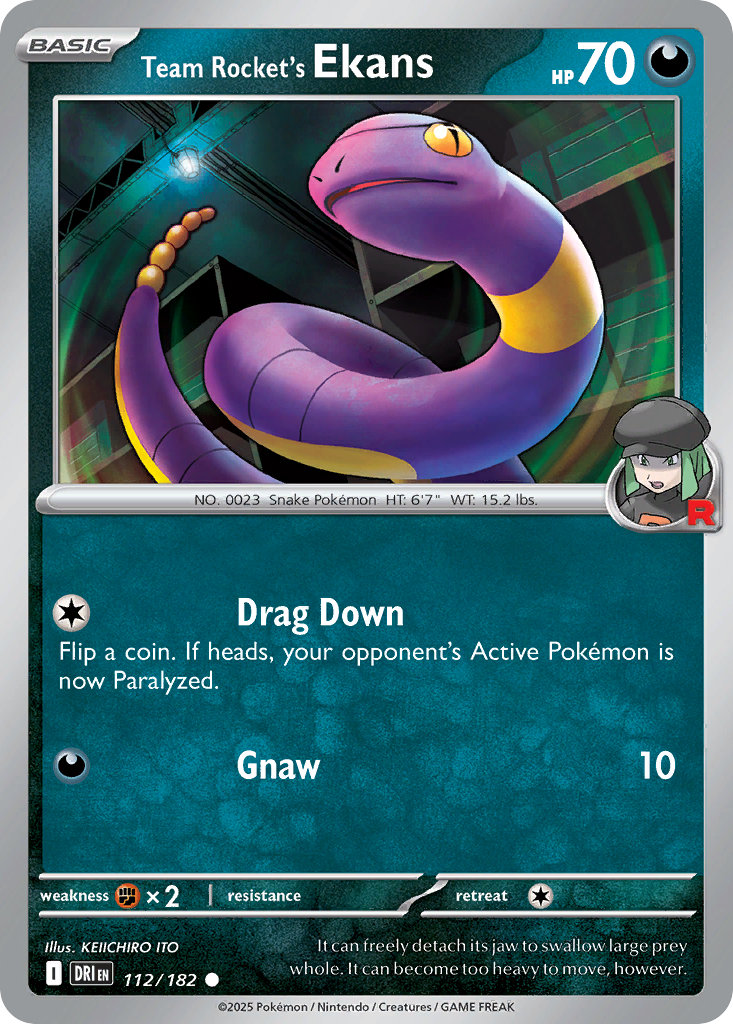 Team Rocket’s Ekans 112/182 - Reverse Holo