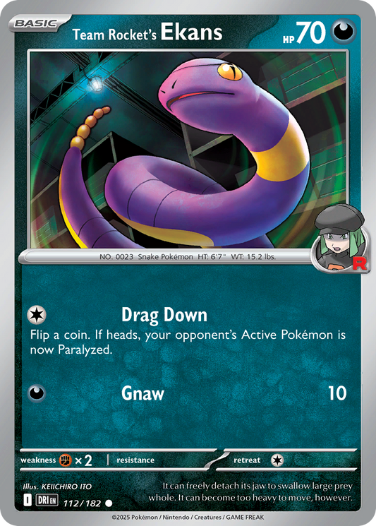 Team Rocket’s Ekans 112/182 - Reverse Holo