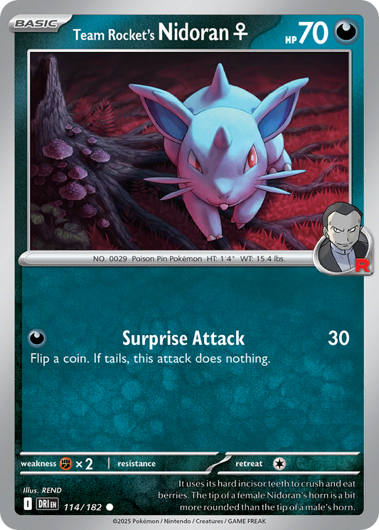 Team Rocket’s Nidoran Female 114/182 - Reverse Holo