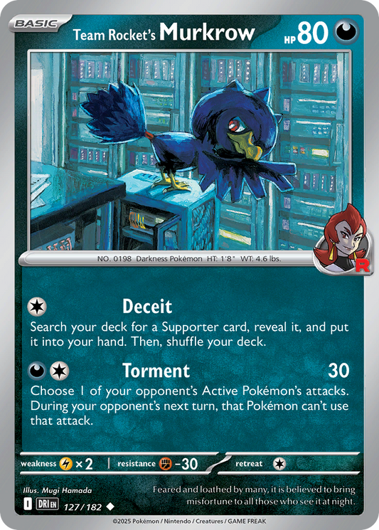 Team Rocket’s Murkrow 127/182 - Reverse Holo