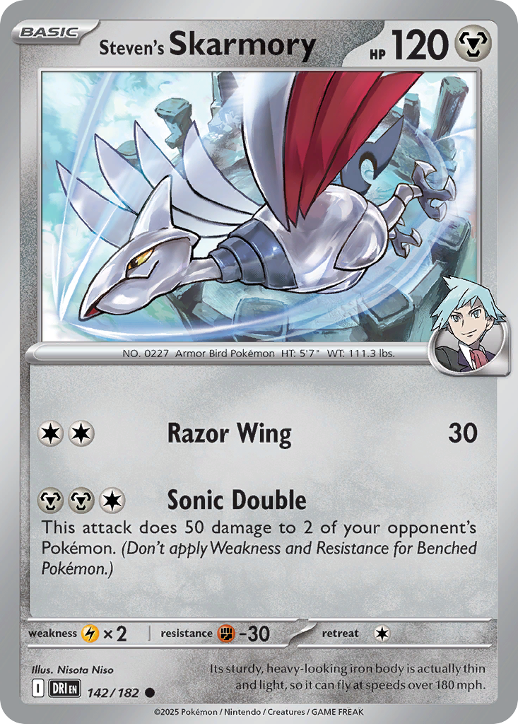 Steven’s Skarmory 142/182 - Reverse Holo