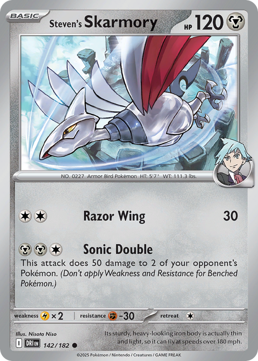 Steven’s Skarmory 142/182 - Reverse Holo