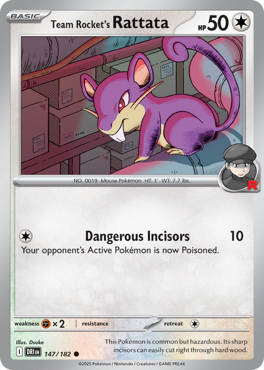 Team Rocket’s Rattata 147/182 - Reverse Holo