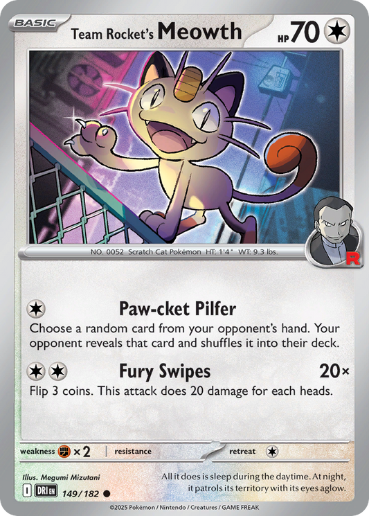 Team Rocket’s Meowth 149/182 - Reverse Holo