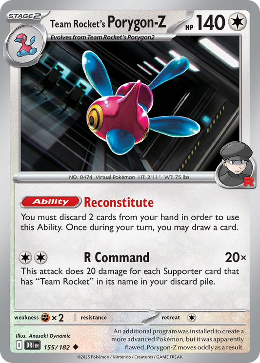 Team Rocket’s Porygon-Z 155/182 - Reverse Holo