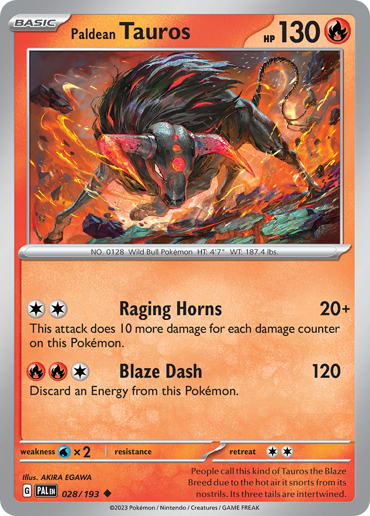 Paldean Tauros 028/193 - Reverse Holo