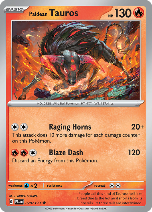 Paldean Tauros 028/193 - Reverse Holo