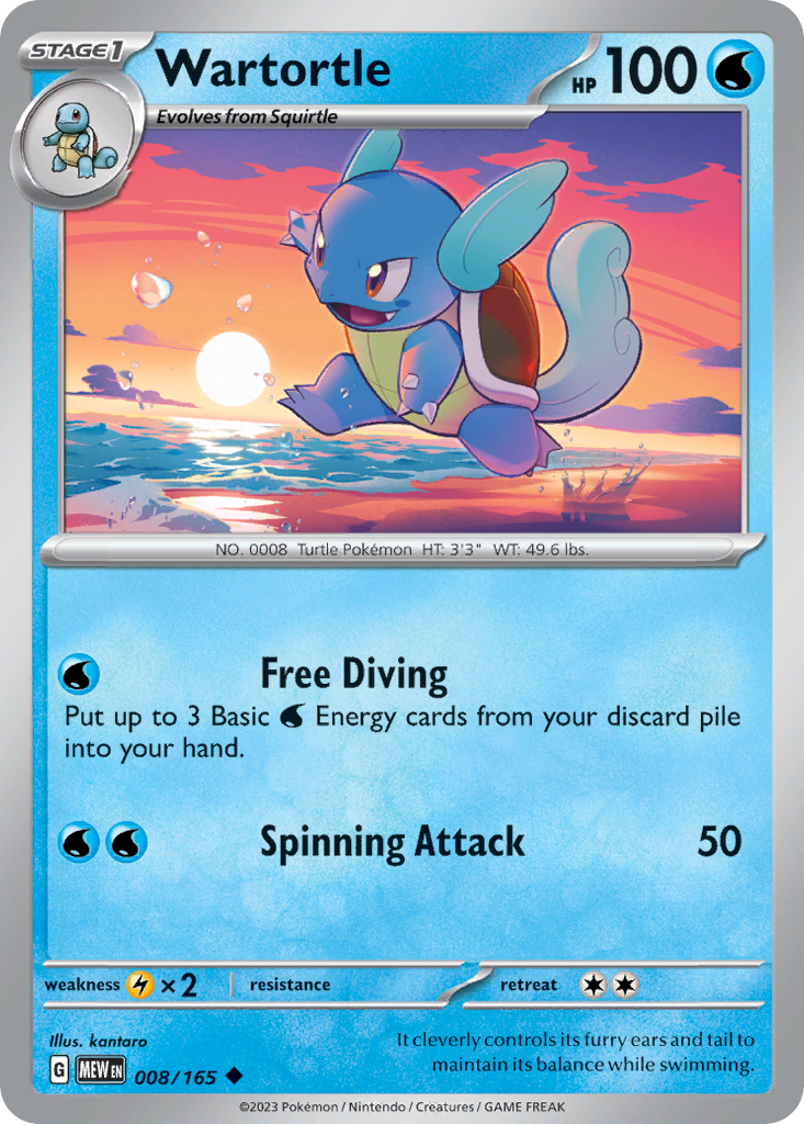 Wartortle 008/165 - Reverse Holo