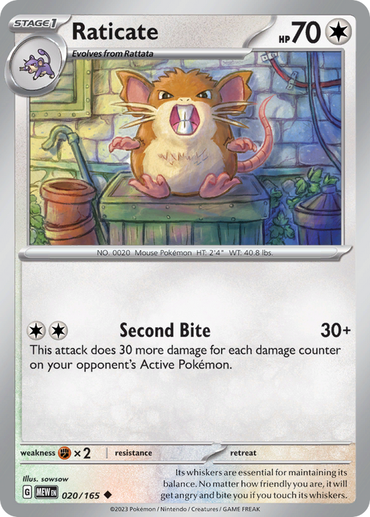 Raticate 020/165 - Reverse Holo