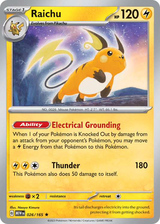 Raichu 026/165 - Reverse Holo