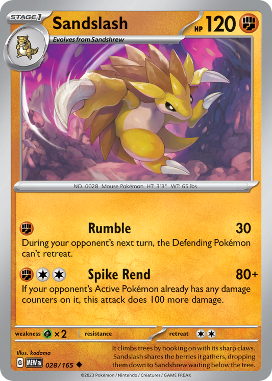 Sandslash 028/165 - Reverse Holo