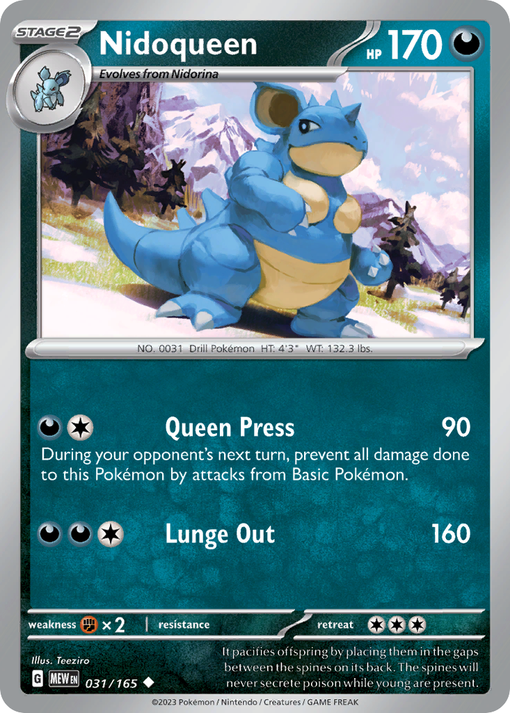 Nidoqueen 031/165 - Reverse Holo