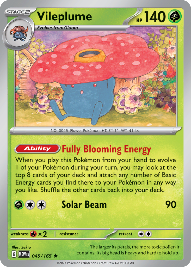 Vileplume 045/165 - Reverse Holo