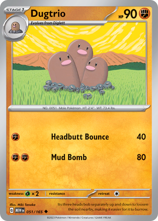 Dugtrio 051/165 - Reverse Holo