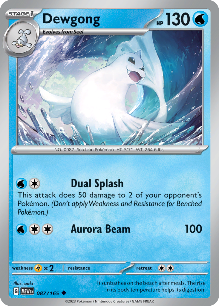 Dewgong 087/165 - Reverse Holo