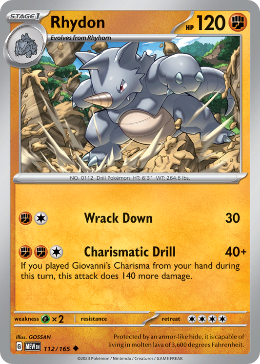 Rhydon 112/165 - Reverse Holo
