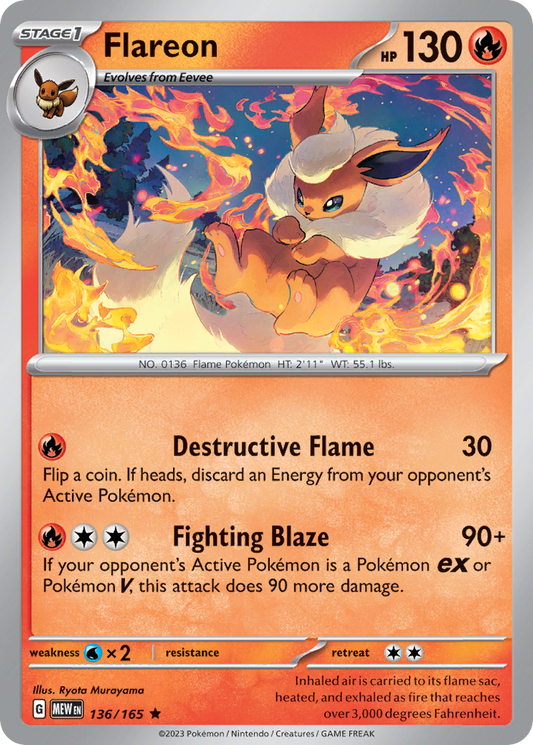 Flareon 136/165 - Reverse Holo