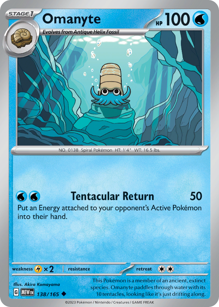 Omanyte 138/165 - Reverse Holo