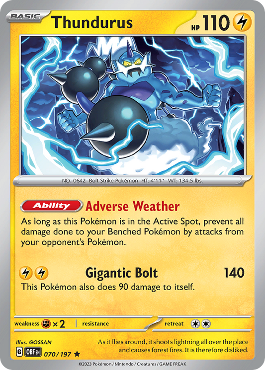 Thundurus 070/197 - Reverse Holo