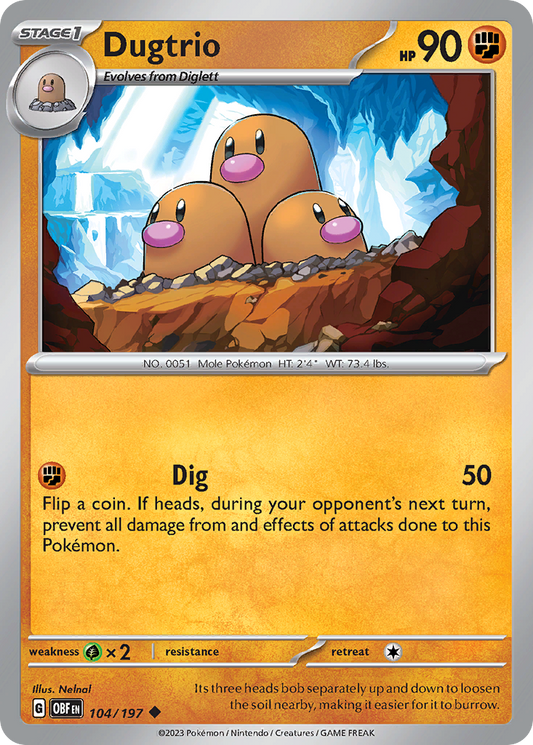 Dugtrio 104/197 - Reverse Holo