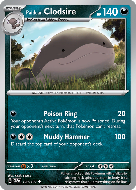 Paldean Clodsire 128/197 - Reverse Holo