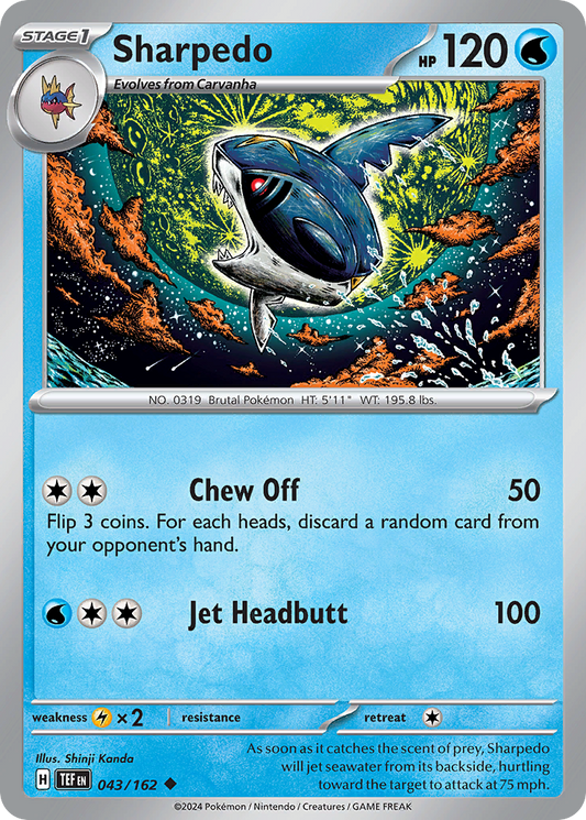 Sharpedo 043/162 - Reverse Holo
