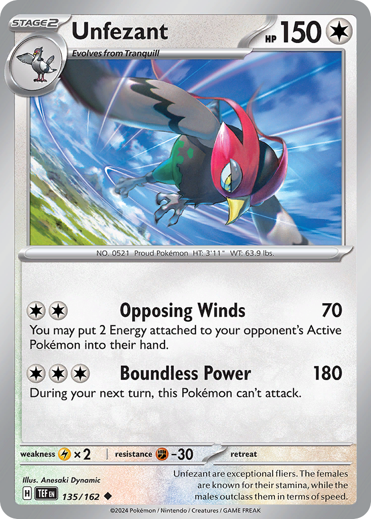 Unfezant 135/162 - Reverse Holo