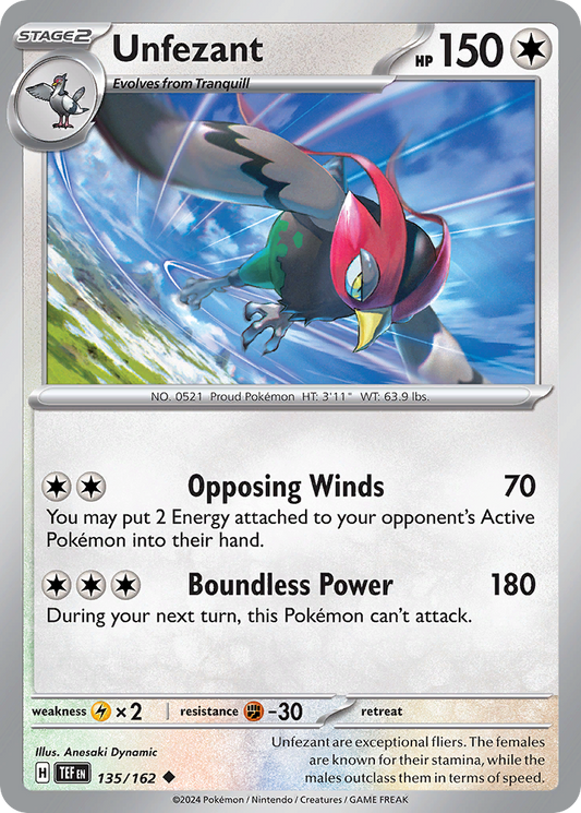 Unfezant 135/162 - Reverse Holo