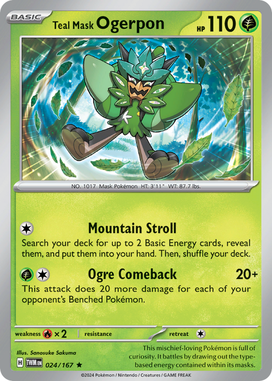 Teal Mask Ogerpon 024/167 - Reverse Holo