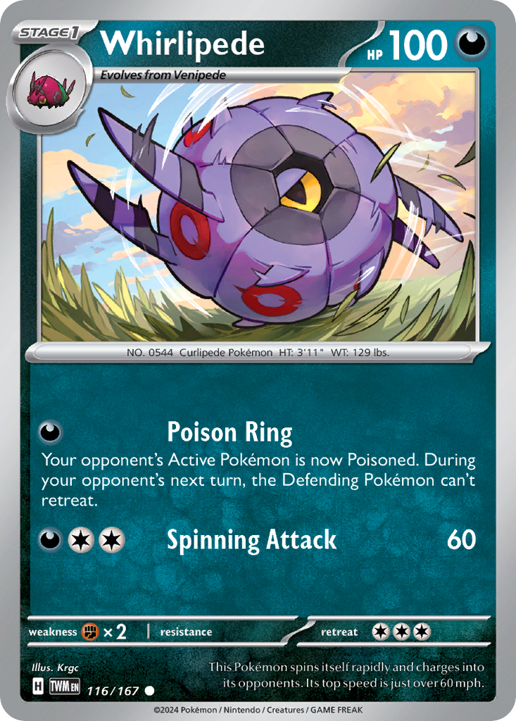 Whirlipede 116/167 - Reverse Holo