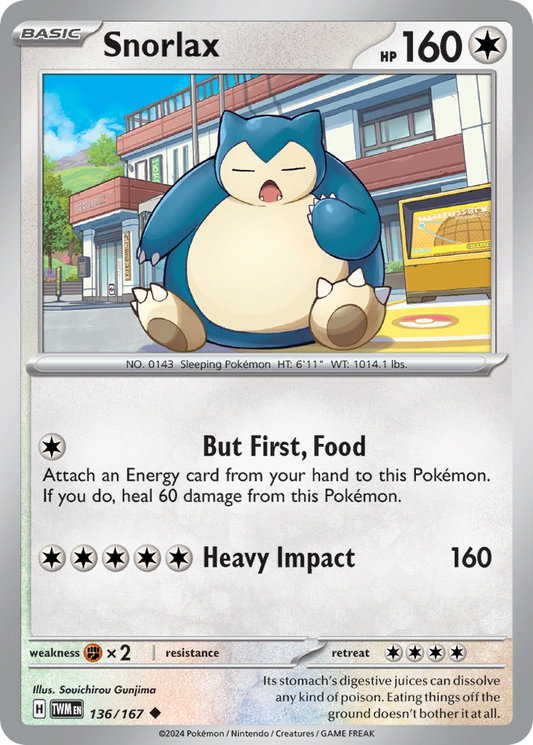 Snorlax 136/167 - Reverse Holo