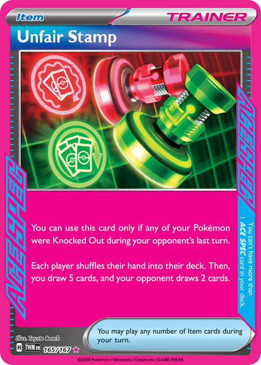 Unfair Stamp 165/167 - Reverse Holo