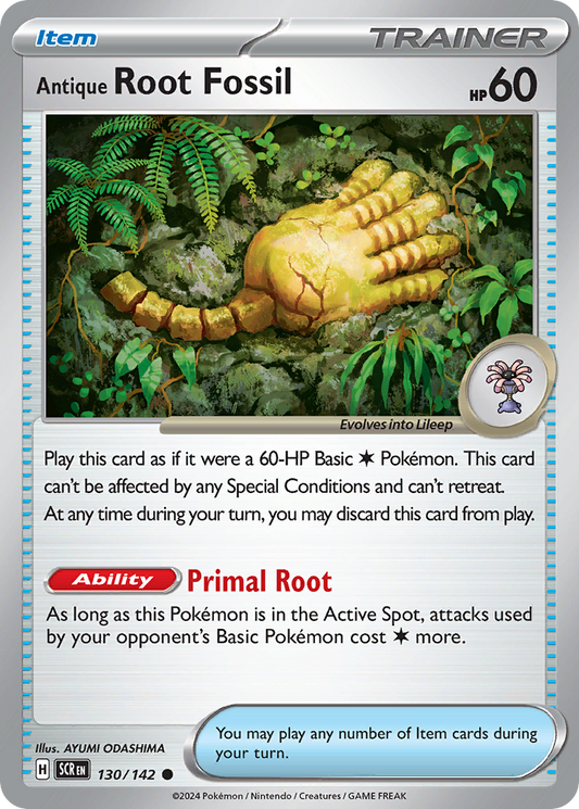 Antique Root Fossil 130/142 - Reverse Holo